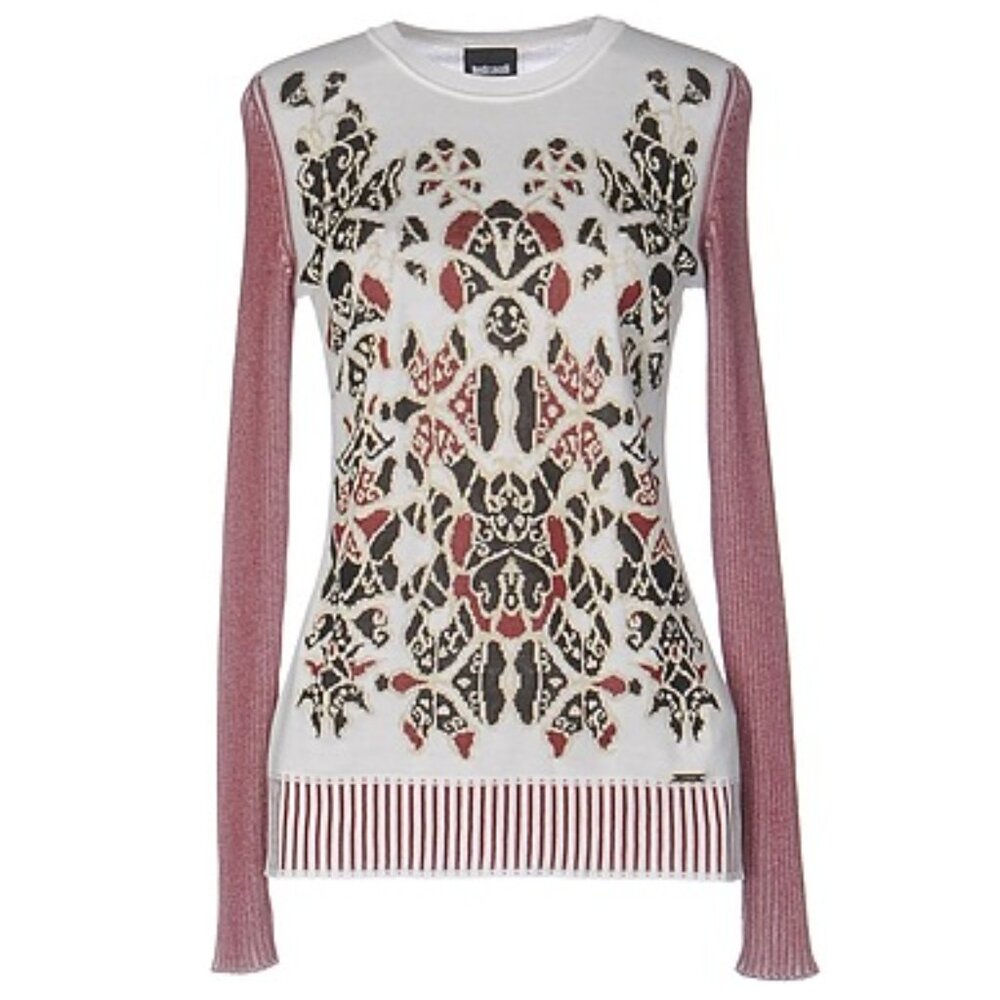VTG Just Cavalli sweater, cotton/viscose blend, patterned
